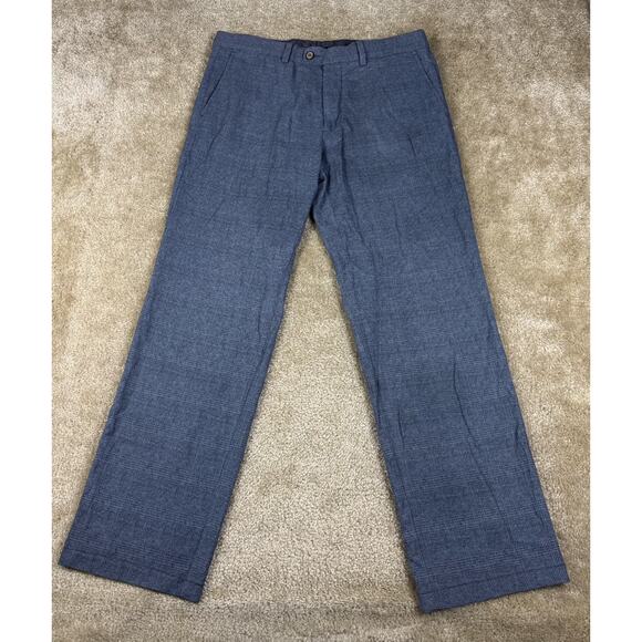 Tommy Bahama Men's Chino Pants Gray Plaid Silk Blend Size 34x32 Casual B310